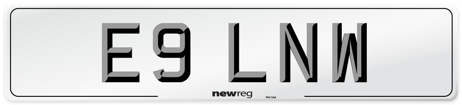 E9 LNW Number Plate from New Reg
